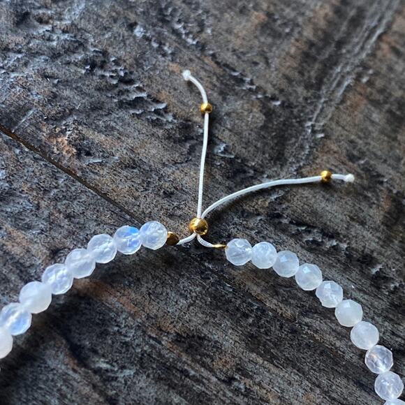 NEW Moonstone & Gold Star Layering Bracelet - Picture 7 of 10